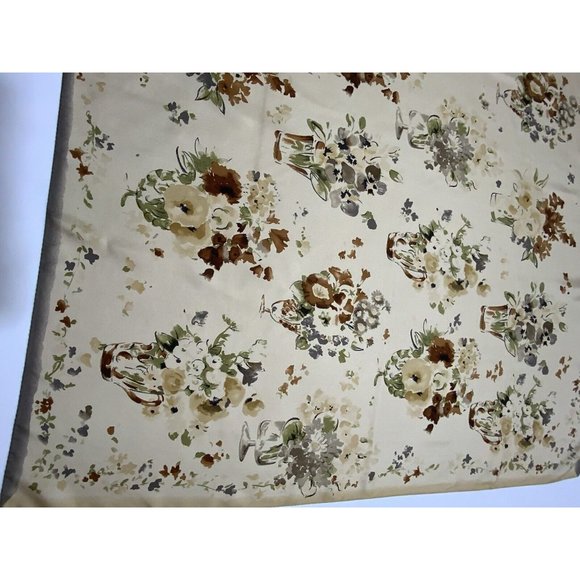 LANCETTI Beige Floral Silk Scarf ITALY 35”/ 34” EC - Picture 2 of 5